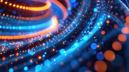 Poster - Glowing Fiber Optic Cables in Light Patterns are essential for modern networking. AIG53M