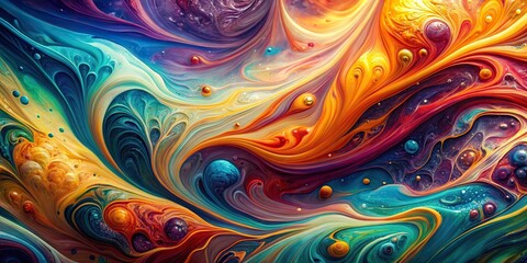 Wall Mural - Abstract fluid art texture with vibrant colors and swirling patterns, abstract, fluid, art, texture, vibrant, colors