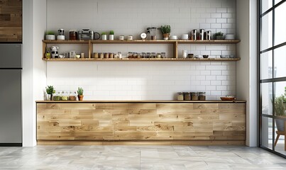 Wall Mural - Serene kitchen with an empty spice rack