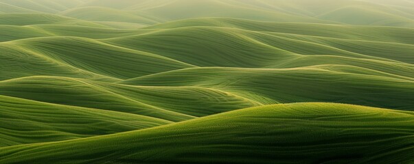 Wall Mural - abstract organic flowing green lines and waves smooth textured tones wallpaper background illustrati