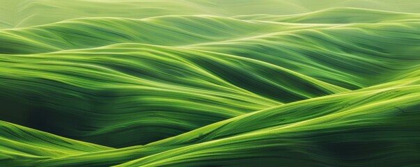 Wall Mural - abstract organic flowing green lines and waves smooth textured tones wallpaper background illustrati