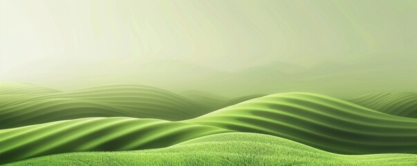 Wall Mural - abstract organic flowing green lines and waves smooth textured tones wallpaper background illustrati