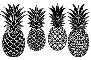 Poster - Black Pinapple photo on white background