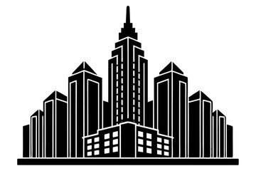 Sticker - Vector city building silhouette design