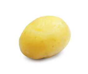Wall Mural - One young boiled potato isolated on white