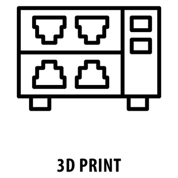 3D Print Icon simple and easy to edit for your design elements