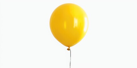 Poster - A bright yellow balloon floating in the air with a string attached, ready for flight or decoration