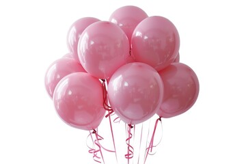 Poster - A bunch of pink balloons tied together on a string, great for parties or celebrations