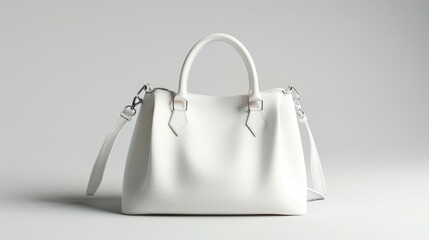 Aufkleber - A single white purse sits on a table, perfect for capturing a moment or storing small items
