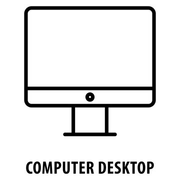 Computer Desktop Icon simple and easy to edit for your design elements