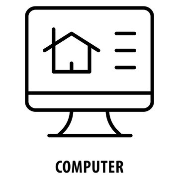 Computer Icon simple and easy to edit for your design elements