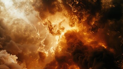 Poster - A large cloud of smoke and steam rising into the sky, possibly from an industrial or natural source