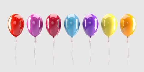 Poster - A collection of colorful balloons suspended in mid-air, perfect for decorating or conveying a sense of celebration