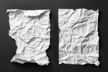 Poster - Two pieces of crumpled paper sit on a black surface