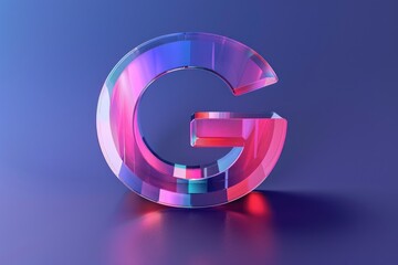 Aufkleber - A three-dimensional computer-generated image of the uppercase letter G