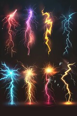 Poster - A close-up view of a dark background with multiple lightning effects, providing an eerie and intense atmosphere