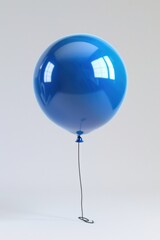 Poster - A blue balloon floating in the air with a string attached