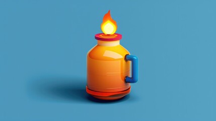 Aufkleber - A glass bottle with a lit candle on top, ideal for use in still life photography or as a decorative element