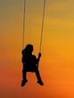 © AI_Imaginator - Silhouette of a person on a swing, playground, Human Silhouette, Joy and childhood