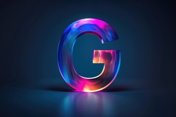 Poster - A close-up of a letter G lit up with colorful lights, perfect for adding some flair to your designs or presentations