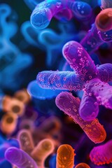 Poster - A detailed view of variously colored cells