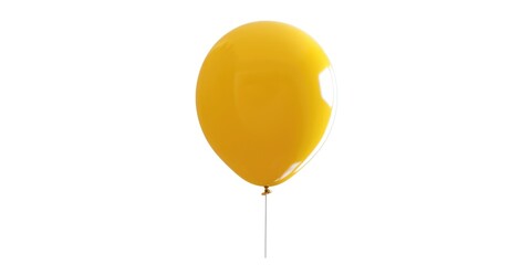 Poster - A simple yellow balloon floating in the air with a string attached to it, perfect for illustrations and designs