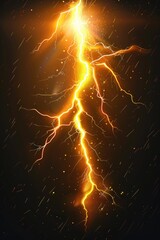 Aufkleber - A lightning bolt illuminates the dark sky amidst twinkling stars