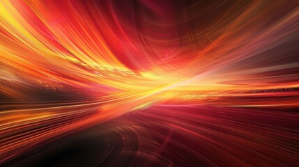 Wall Mural - Striking background with red orange and yellow light beams on dark base background