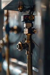 Poster - Close-up view of a metal pipe attached to a wall, suitable for industrial or construction-related themes