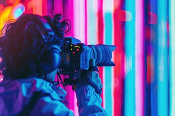 Poster - A person taking a photo with a camera
