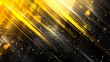 © javier - High-contrast background with black and yellow streaks glowing light and silver flecks background
