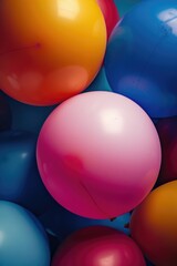 Poster - A bunch of colorful balloons are floating in the air, free and unattached