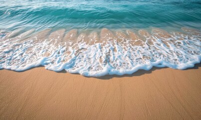 Waves rolling onto a sandy beach