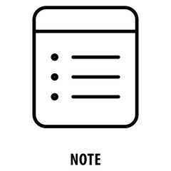 Fototapete - Note Icon simple and easy to edit for your design elements
