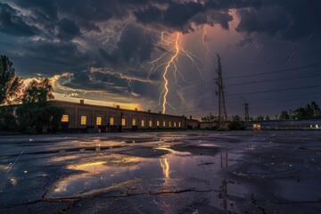 Poster - A dramatic shot of a lightning bolt illuminating the clouds