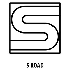 Fototapete - S road Icon simple and easy to edit for your design elements