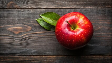 Wall Mural - Top view of a ripe red apple fruit, apple, red, fruit, top view, fresh, juicy, organic, healthy, natural, delicious, snack, diet