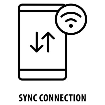 Sync Connection Icon simple and easy to edit for your design elements