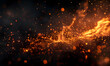 © anan - fire spark burn on dark background