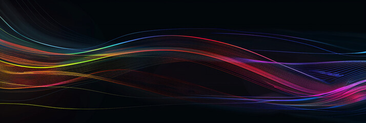 black background with multicolored lines 