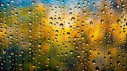 Raindrops on a window, creating a beautiful abstract pattern, rain, drops, window, wet, weather, glass, abstract