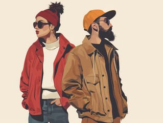 Poster - couple in sunglasses