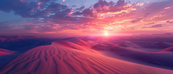 Wall Mural - Pink Desert Sunset.