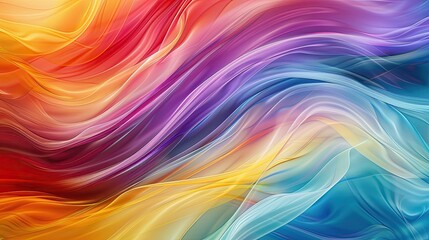 Wall Mural - Dynamic waves of vibrant abstract colors