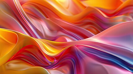 Wall Mural - Dynamic waves of vibrant abstract colors