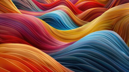 Wall Mural - Dynamic waves of vibrant abstract colors