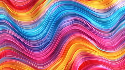 Wall Mural - Dynamic waves of vibrant abstract colors