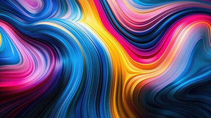 Wall Mural - Dynamic waves of vibrant abstract colors