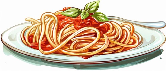 A delicious plate of spaghetti with tomato sauce and basil