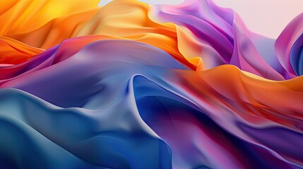 Wall Mural - Dynamic waves of vibrant abstract colors